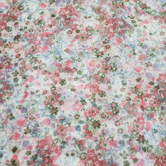 Women's Floral Print Wrap/Scarf  Sheer/Lightweight 100% Polyester - Picture 7 of 12